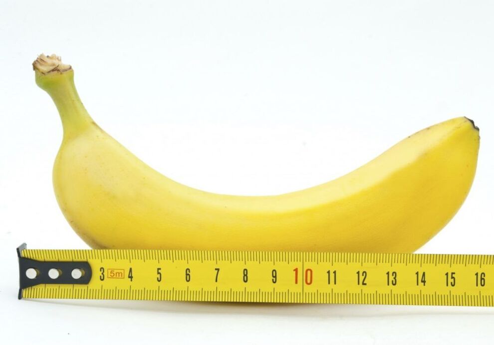 mesurer la taille du pénis en utilisant l'exemple d'une banane